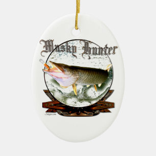 Musky hunter 1 ceramic tree decoration