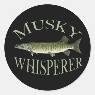 Musky Muskellunge Fish Illustration Art Fishing An Classic Round Sticker