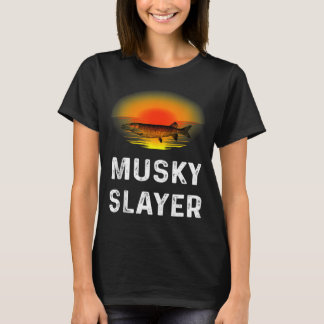 Musky Slayer Fishing Gifts Funny Fisherman Shirt