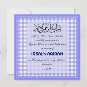 Muslim baby boy Aqiqah Invitation