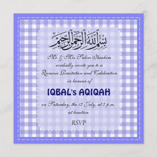 Muslim baby boy Aqiqah Invitation