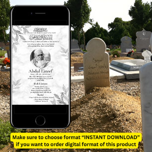 Muslim Death Announcement Male Janaza Prayer