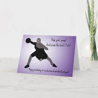 Muslim Fit Girl Basketball Player Card