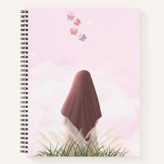 Muslim Girl Spiral Notebook – Pastel Islamic Art w