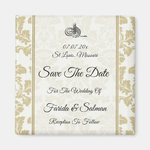 Muslim Gold   Save The Date Magnet invitation 
