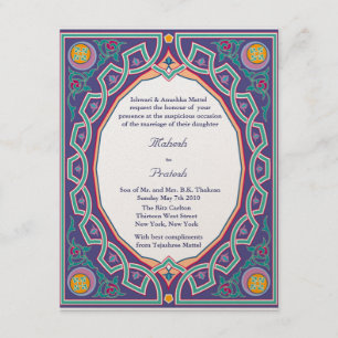 Muslim Hindu Asian Wedding or Mehndi Invitation
