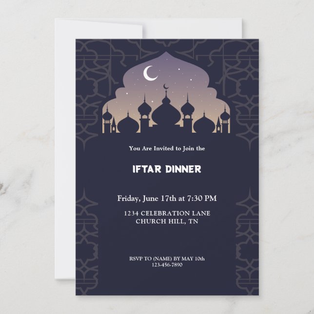 Muslim iftar invitation (Front)