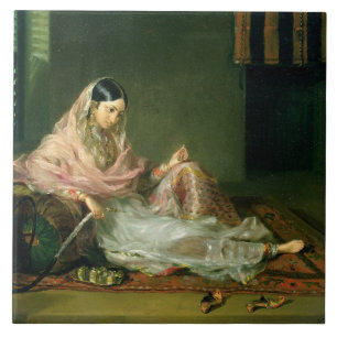 Muslim Lady Reclining, 1789 (oil on canvas) Ceramic Tile