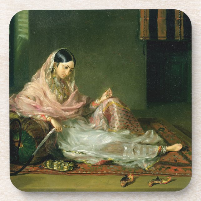 Muslim Lady Reclining, 1789 (oil on canvas) Coaster (Front)