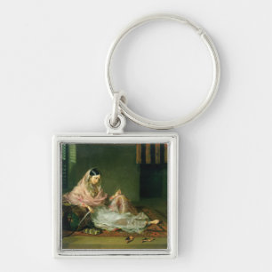 Muslim Lady Reclining, 1789 (oil on canvas) Key Ring