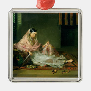 Muslim Lady Reclining, 1789 (oil on canvas) Metal Tree Decoration