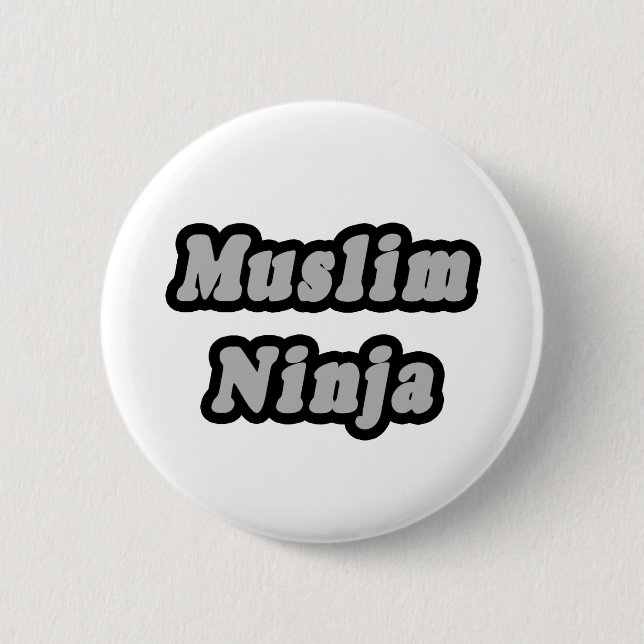 Muslim Ninja 6 Cm Round Badge (Front)
