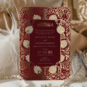 Muslim Red & Gold Foil Accents Wedding