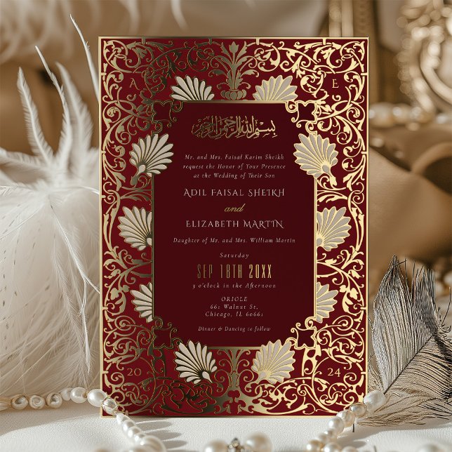 Muslim Red & Gold Foil Accents Wedding (Creator Uploaded)
