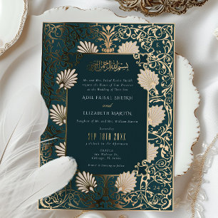 Muslim Teal & Gold Foil Accents Wedding