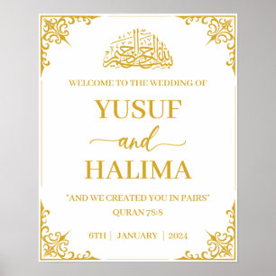 Muslim Wedding Welcome Sign