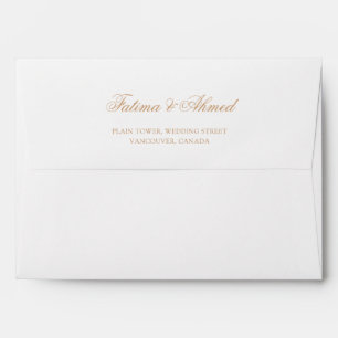 Muslim Wedding White Gold Vintage Return Address Envelope