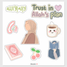 Muslimah Faith Sticker Pack – Hijabi Girl, Quran, 