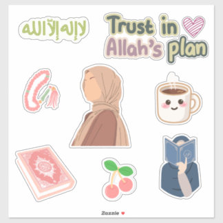 Muslimah Faith Sticker Pack – Hijabi Girl, Quran, 