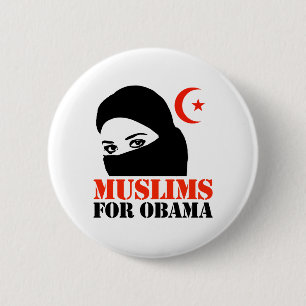 MUSLIMS FOR OBAMA 6 CM ROUND BADGE