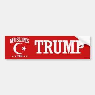 MUSLIMS FOR TRUMP BUMPER STICKER