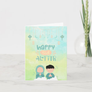 Muslims Joyous Eid al-Fitr Holiday Greetings Card