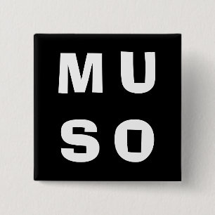 Muso Musician Contemporary Minimalist Black White 15 Cm Square Badge