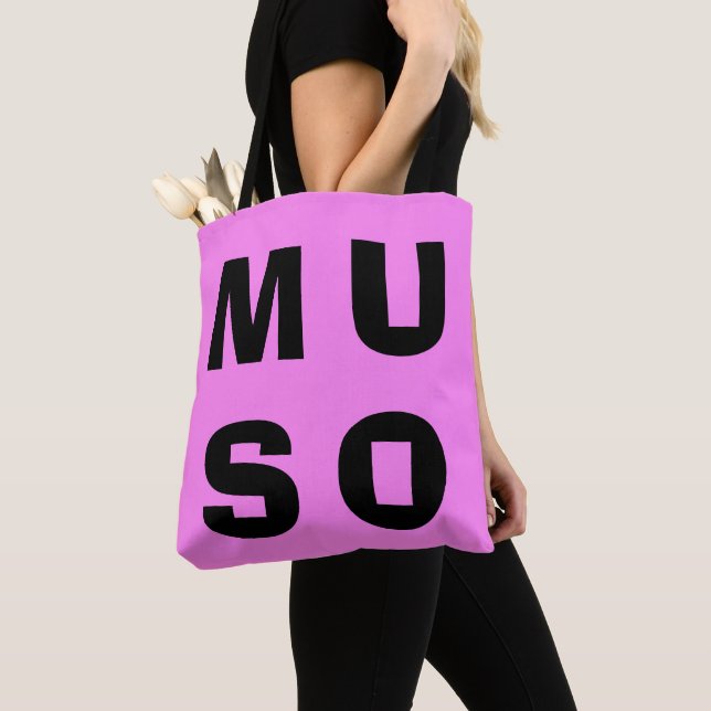 Muso Pink Black Contemporary Musician Music Lover Tote Bag (Close Up)