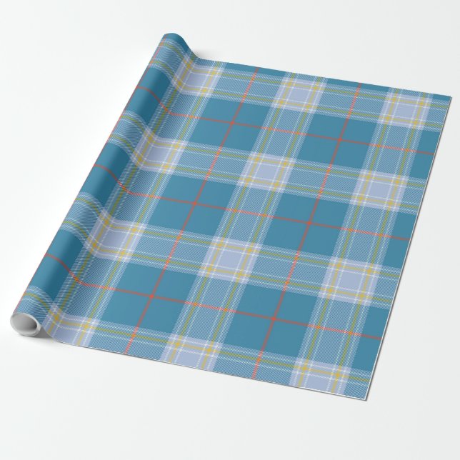 Musselburgh Modern Tartan Plaid Pattern Wrapping Paper (Unrolled)