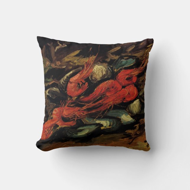 Mussels and Shrimp by Vincent van Gogh Cushion (Front)