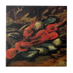 Mussels and Shrimp by Vincent van Gogh Tile