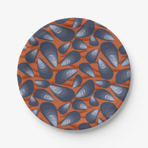 Mussels In The Sand Paper Plate
