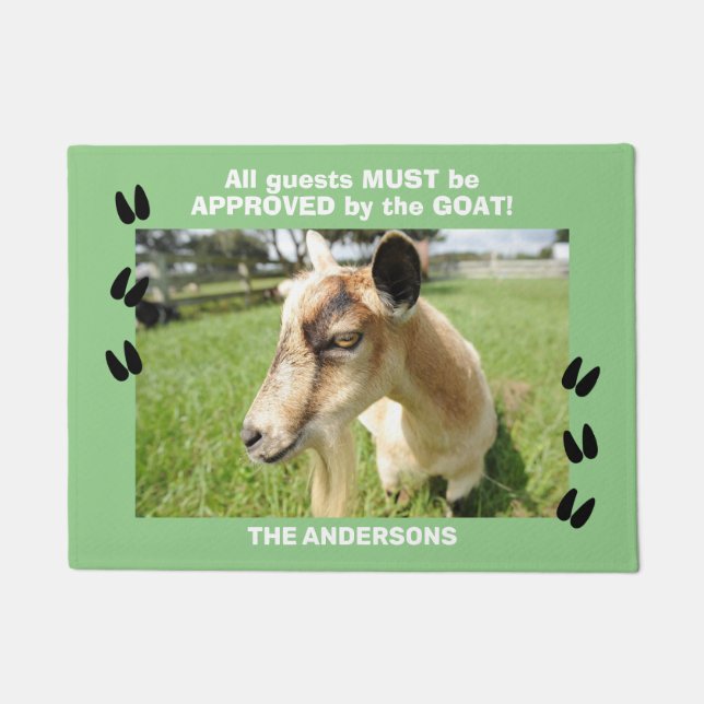 Must Be Approved By The Goat Custom Doormat (Front)