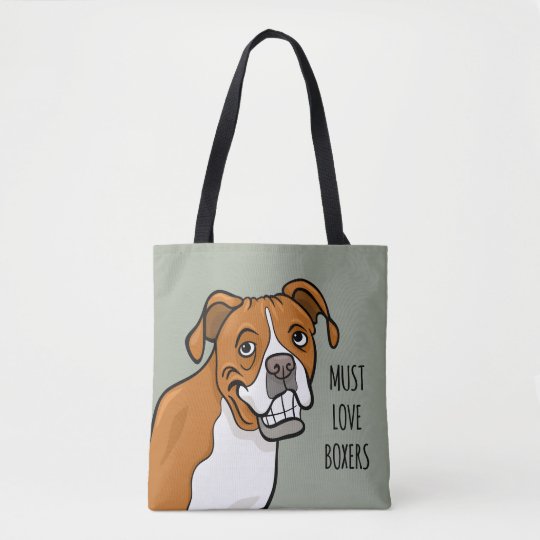 Must Love Boxers Cartoon Boxer Dog Tote Bag Zazzle Com Au