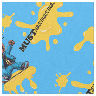 Mustaaard Blue Cotton Fabric by the yard