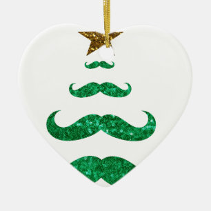mustache christmas tree ceramic tree decoration