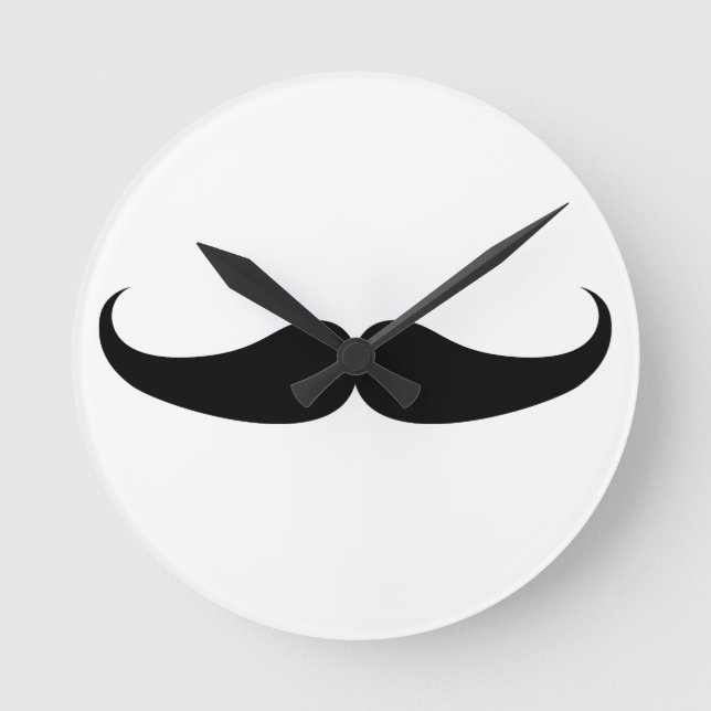 Mustache Round Clock (Front)