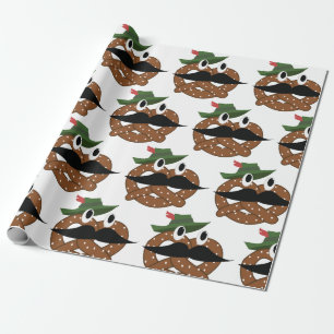 Mustached Pretzel Wrapping Paper