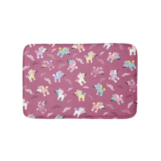 Mustachio Unicornio! Bath Mat (Front)
