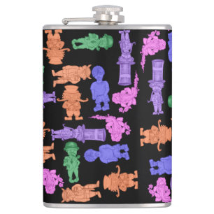 Mustachioed Men All-Over Print Flask