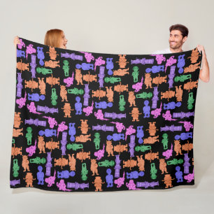 Mustachioed Men All-Over Print Fleece Blanket