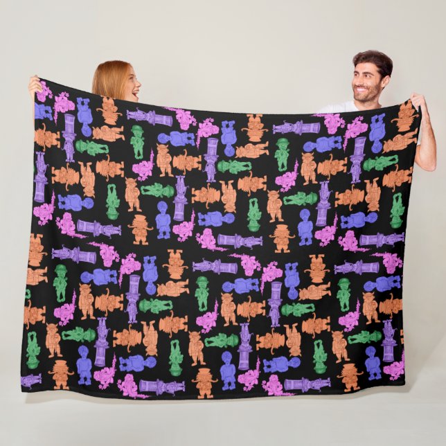Mustachioed Men All-Over Print Fleece Blanket (In Situ)