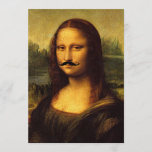 Mustachioed Mona Lisa Invitation