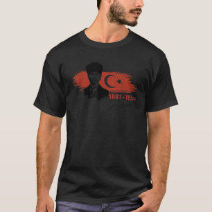 Mustafa Kemal Ataturk Father of Turkey Flag T Shir T-Shirt