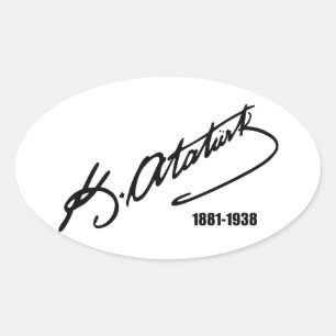 Mustafa Kemal Ataturk Oval Sticker