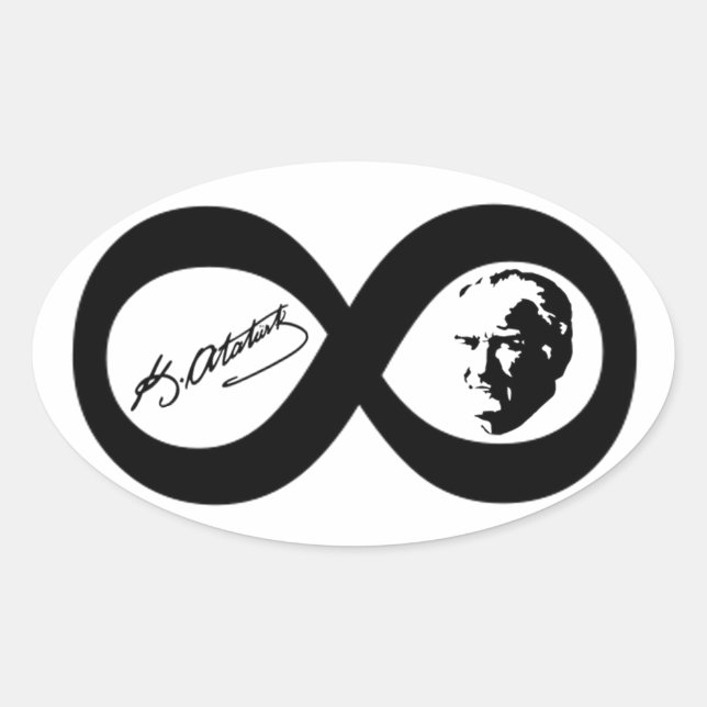Mustafa Kemal Ataturk Oval Sticker (Front)