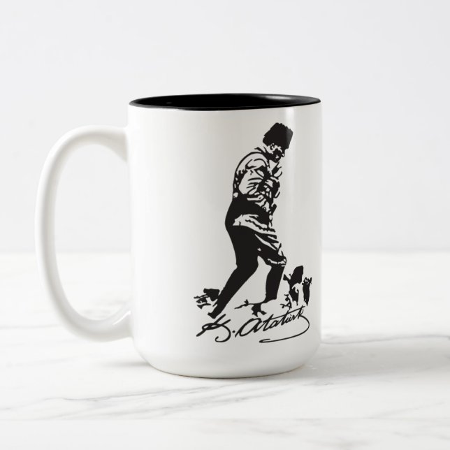 Mustafa Kemal Ataturk Two-Tone Coffee Mug (Left)