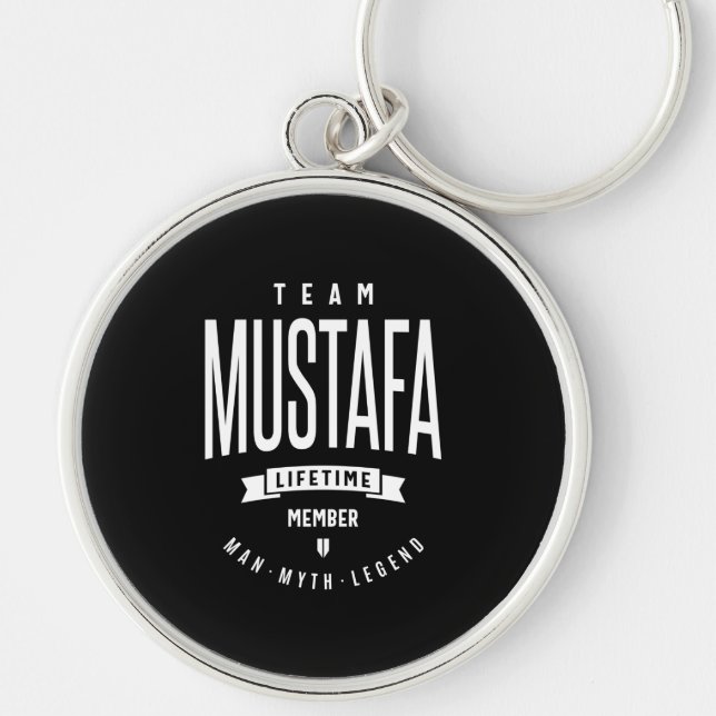 Mustafa Personalised Name Birthday Gift Key Ring (Front)