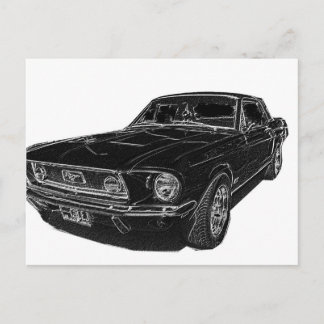 mustang 4 postcard