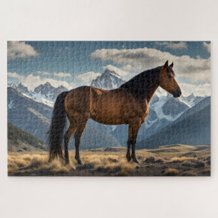 Mustang and Mountains Jigsaw Puzzle